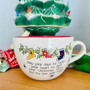 LTD commodities multicolored Christmas stockings holiday coffee tea mug